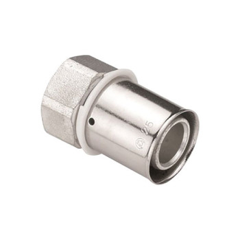 Casquilho press metálico 25 mm x 1" F com porca móvel Casquilho press metálico 25 mm x 1" F com porca móvel