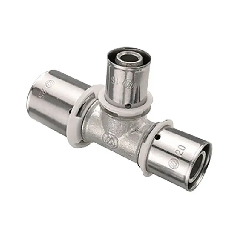 Tê redução press metálico 25 x 20 x 16 mm Tê redução press metálico 25 x 20 x 16 mm