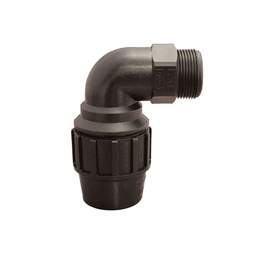 Joelho 90º de aperto PE Tecnoagua 75 mm x 2.1/2" F Joelho 90º de aperto PE Tecnoagua 75 mm x 2.1/2" F