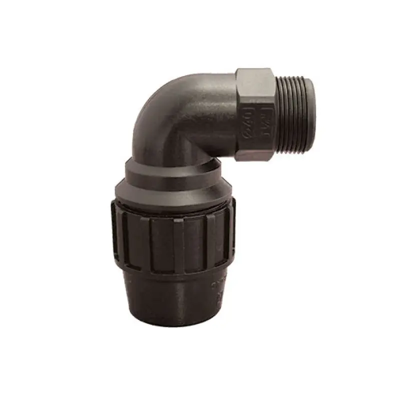 Joelho 90º de aperto PE Tecnoagua 75 mm x 2.1/2" F Joelho 90º de aperto PE Tecnoagua 75 mm x 2.1/2" F