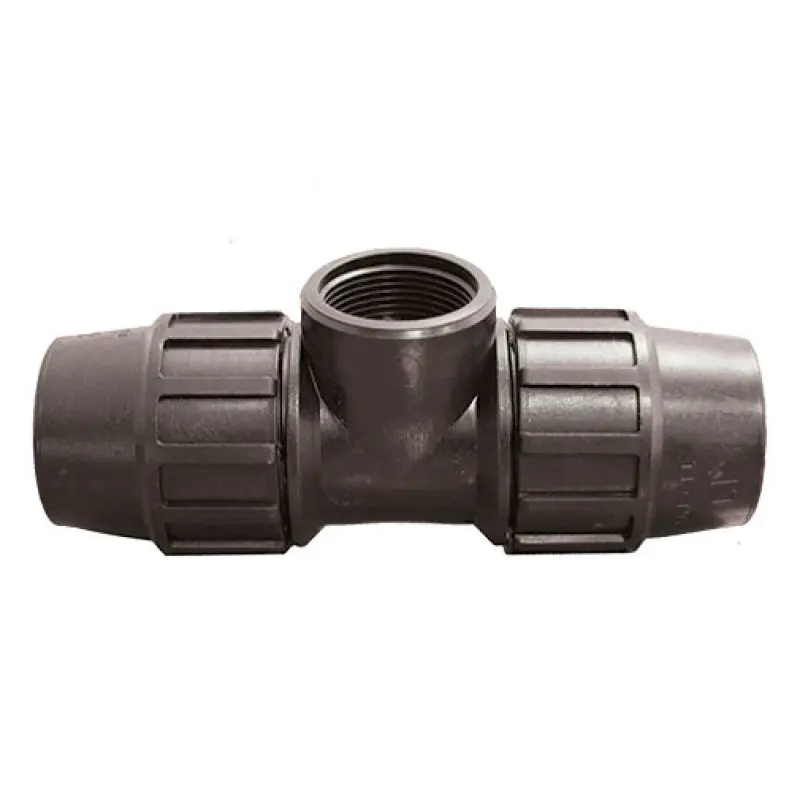 Tê de aperto PE Tecnoagua 25 mm x 3/4" F x 25 mm Tê de aperto PE Tecnoagua 25 mm x 3/4" F x 25 mm