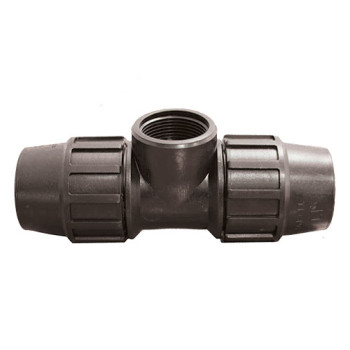 Tê de aperto PE Tecnoagua 63 mm x 2" F x 63 mm