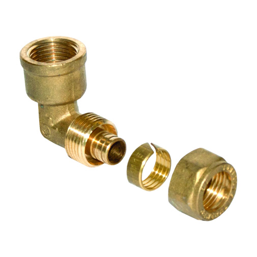 Joelho General Fittings 1/2" F x (12 x 2,0) mm para tubo PEX Joelho General Fittings 1/2" F x (12 x 2,0) mm para tubo PEX