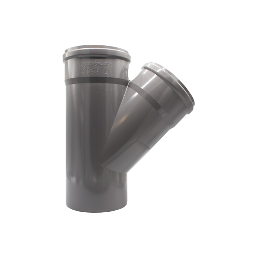 Forquilha simples 45º PVC 200 mm PN4 com anel