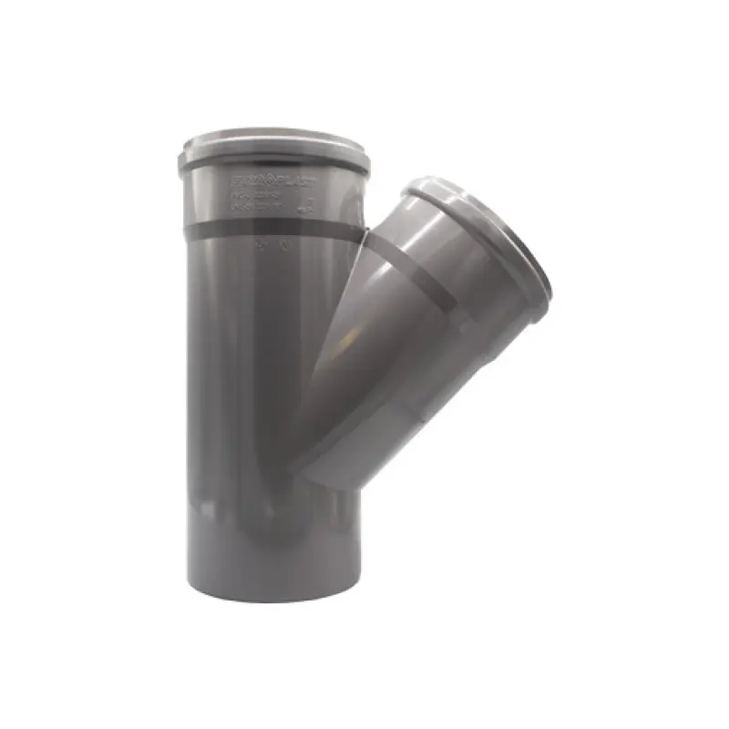 Forquilha simples 45º PVC 200 mm PN4 com anel