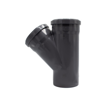 Forquilha simples 45º PVC Politejo 125 mm com anel Forquilha simples 45º PVC Politejo 125 mm com anel