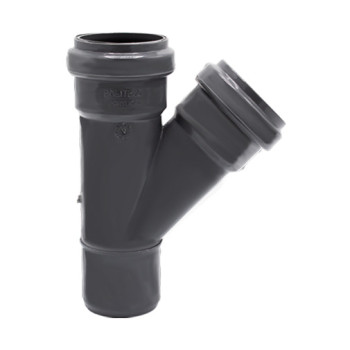 Forquilha simples 45º PVC Politejo 50 mm com anel Forquilha simples 45º PVC Politejo 50 mm com anel