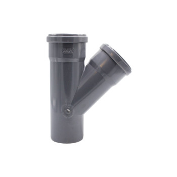 Forquilha simples 45º PVC Politejo 90 mm com anel Forquilha simples 45º PVC Politejo 90 mm com anel