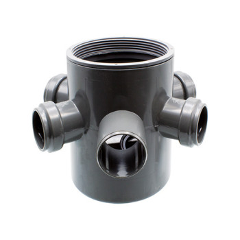 Sifão pavimento PVC 125 x 40 x 75 x 120 mm com 5 entradas sem tampa