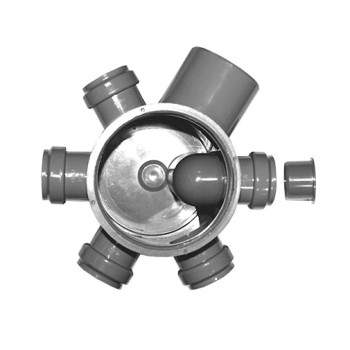 Sifão pavimento PVC Politejo 125 x 163 mm com 5 entradas 40 mm e 1 saída 50 mm Sifão pavimento PVC Politejo 125 x 163 mm com 5 entradas 40 mm e 1 saída 50 mm