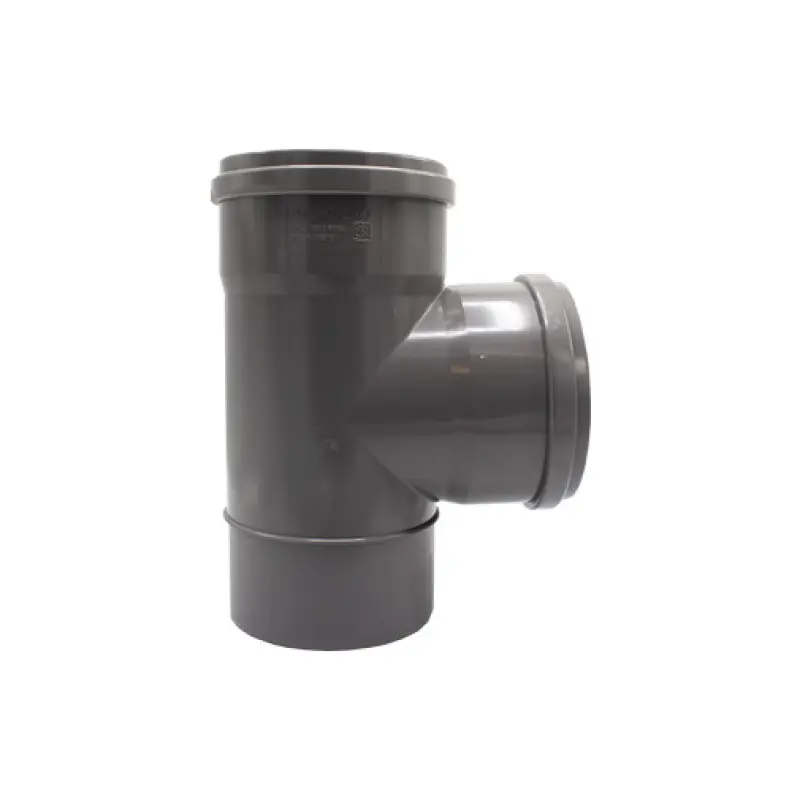 Tê simples 87º PVC 160 mm PN4 com anel Tê simples 87º PVC 160 mm PN4 com anel