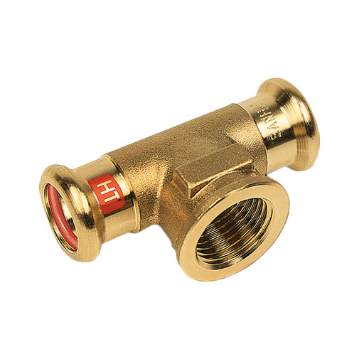 Tê press solar Sanha 13130G 18 mm x 1/2" F x 18 mm Tê press solar Sanha 13130G 18 mm x 1/2" F x 18 mm
