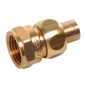 União 3 peças bronze Sanha 4340G 15 mm x 1/2" F com junção cónica para soldar