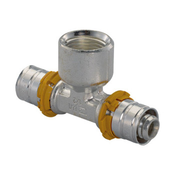 Tê press Uponor 25 mm x 3/4" F x 25 mm Tê press Uponor 25 mm x 3/4" F x 25 mm