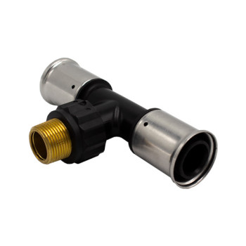 Tê transição sintético press Henco 26 mm x 1" M x 26 mm Tê transição sintético press Henco 26 mm x 1" M x 26 mm