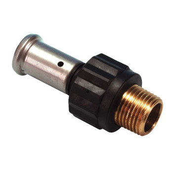 União transição sintética press Henco 26 mm x 3/4" M União transição sintética press Henco 26 mm x 3/4" M