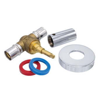 Válvula corte press 16 x 2 mm com campânula Válvula corte press 16 x 2 mm com campânula