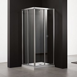 Resguardo duche canto Italbox Rita 780-800/1180-1200 x 2000 mm vidro transparente com perfil metalizado