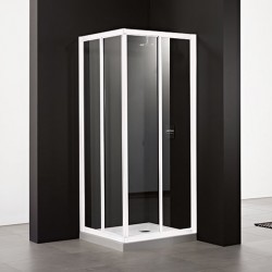 Resguardo duche canto Italbox Rita 780-800/780-800 x 2000 mm vidro transparente com perfil lacado branco