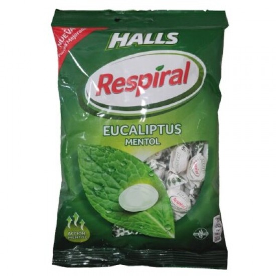 HALLS RESPIRAL REBUÇADOS MENTOL EUCALIPTO 150GRS
