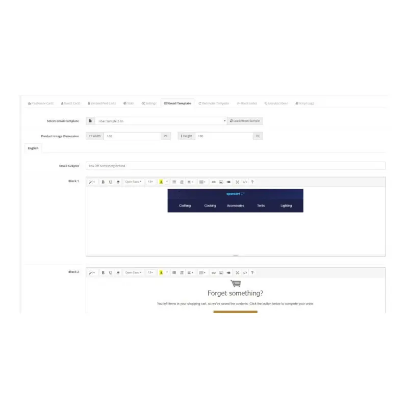 E-mails de carrinho abandonado - PRO para OpenCart E-mails de carrinho abandonado - PRO para OpenCart