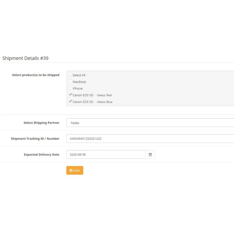 Detalhes de rastreamento de remessa de pedido com e-mail para OpenCart Detalhes de rastreamento de remessa de pedido com e-mail para OpenCart