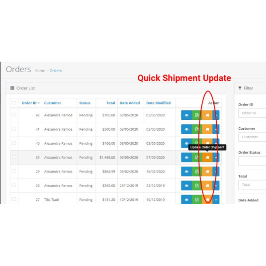 Detalhes de rastreamento de remessa de pedido com e-mail para OpenCart Detalhes de rastreamento de remessa de pedido com e-mail para OpenCart