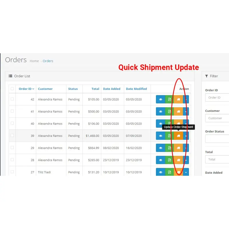 Detalhes de rastreamento de remessa de pedido com e-mail para OpenCart Detalhes de rastreamento de remessa de pedido com e-mail para OpenCart