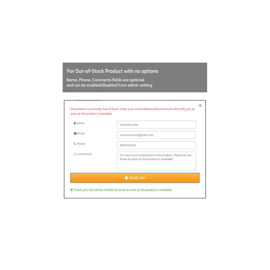 Alerta de notificação de stock de produto OpenCart – Notificação de novamente em stock Alerta de notificação de stock de produto OpenCart – Notificação de novamente em stock