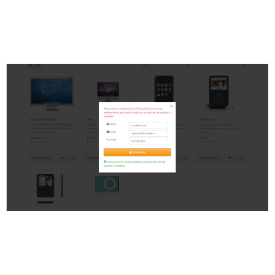 Alerta de notificação de stock de produto OpenCart – Notificação de novamente em stock Alerta de notificação de stock de produto OpenCart – Notificação de novamente em stock