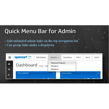 Barra de menu rápido para OpenCart Admin – Economize tempo e cliques Barra de menu rápido para OpenCart Admin – Economize tempo e cliques